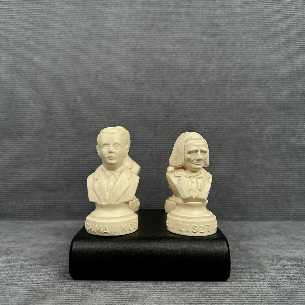Vintage Halbe Composer Busts Set of 4 Debussy Handel Liszt Rachmaninoff Figurine